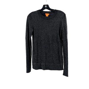 Joe Fresh Women's Metallic Black Super Soft Stretch Knit Long Sleeve Sweater XS